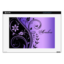 Purple Floral Scroll 15" Laptop Skin