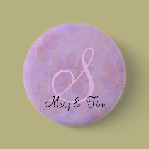 Purple Floral Splendor- Monogram: Buttons buttons
