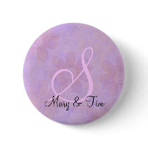 Purple Floral Splendor- Monogram: Buttons