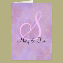 Purple Floral Splendor- Monogram: Greeting Cards cards