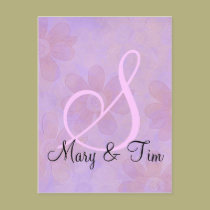 Purple Floral Splendor- Monogram: Postcards postcards