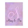 Purple Floral Splendor- Monogram: Postcards