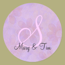 Purple Floral Splendor- Monogram: Stickers stickers