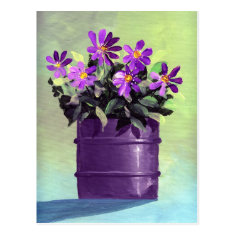 Purple Floral Still Life Postcards