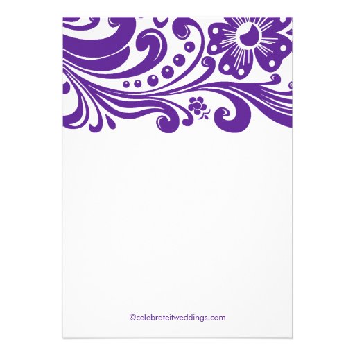 Purple Floral Swirl Bridal Shower Invitation