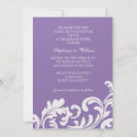 Purple Floral Swirl Wedding Invitation zazzle_invitation