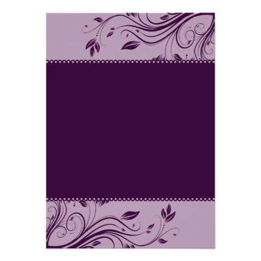 Purple Floral Swirls Wedding Invitation