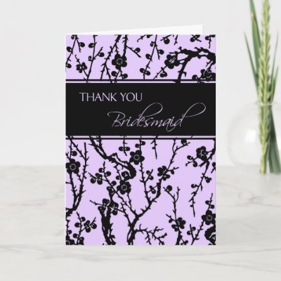Purple Floral Thank You Bridesmaid Card
