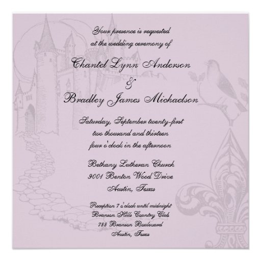 Purple Floral Unconditional Love Wedding Invite