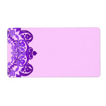 Purple Floral Vintage Art Blank Large Labels labels