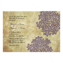 Purple Floral Vintage Wedding Invitations invitations