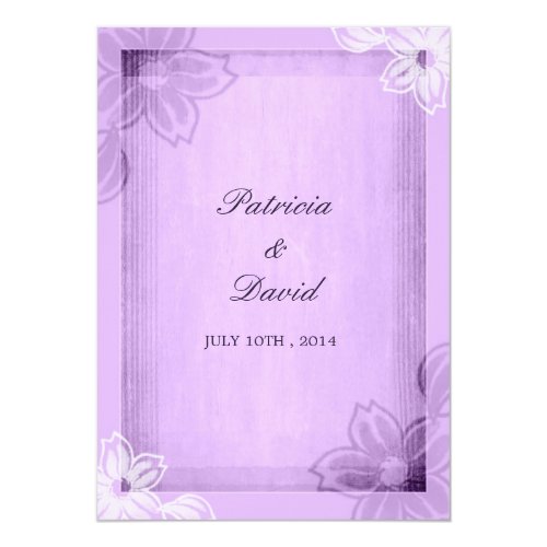 Purple Floral Watercolor Wedding Invitations