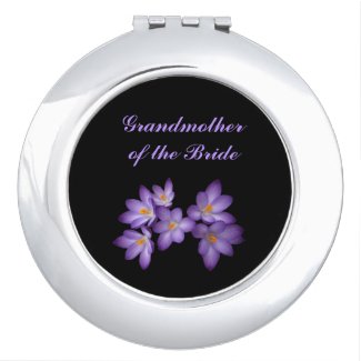 Purple Floral Wedding Grandmother of the Bride Travel Mirrors