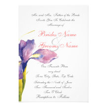 purple floral  wedding invitations
