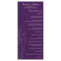 Purple Floral Wedding Program Custom Rack Card