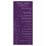 Purple Floral Wedding Program Custom Rack Card