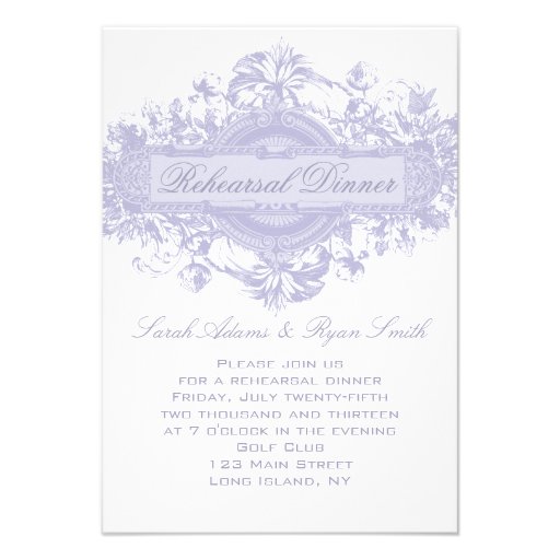 PURPLE FLORAL WEDDING REHEARSAL DINNER CARD