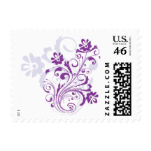 Purple Flourish Postage Stamps