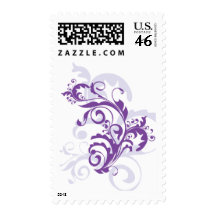 Purple Flourish Postage Stamps