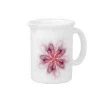 Purple Flower Abstract Fractal Art Beverage Pitchers