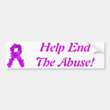 Purple Flower Awareness Ribbon Bumper Stickers