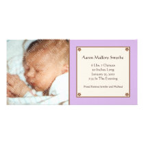 Purple Flower Baby Photo Card photo cards
