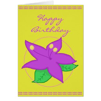 Purple Flower Birthday Card