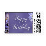 Purple flower birthday stamp