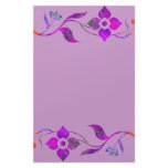 Purple Flower Border Stationery Design