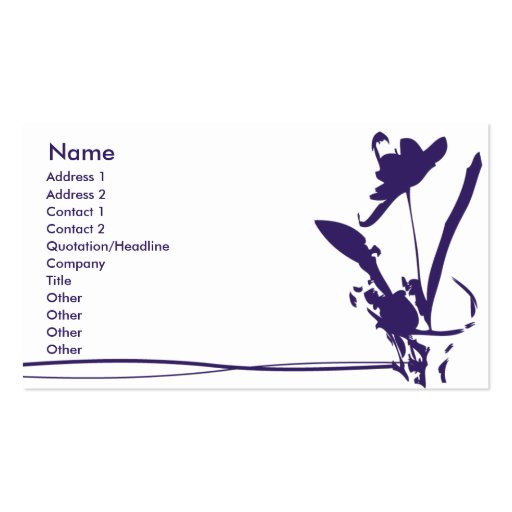 Purple Flower - Business Business Cards (front side)