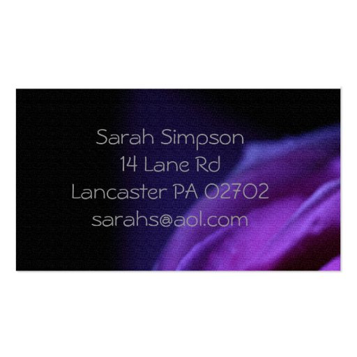 purple flower  business cards (front side)