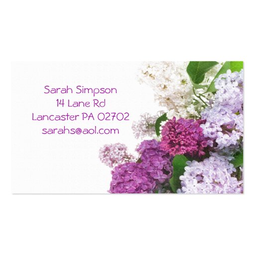 purple flower  business cards