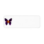 Purple flower butterfly custom return address label
