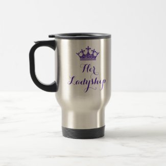 Purple Flower Crown Her Ladyship Script Coffee Mugs