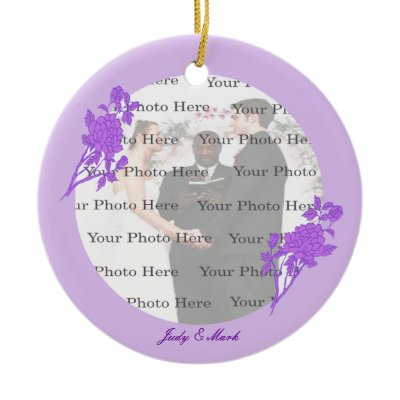 Purple Flower Custom Round Ornament