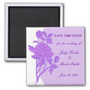 Purple Flower Custom Save The Date Magnet