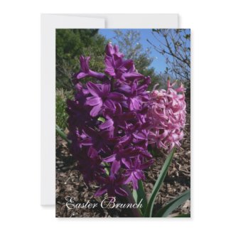 Purple Flower Easter Brunch Invitations invitation