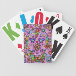 Purple Flower Fiesta Sugar Skull Day Of The Dead Bicycle Card Decks