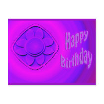 purple flower  happy birthday postcards