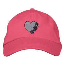 Purple Flower Heart Embroidered Hat embroidered hats by mothersdaytshirts Purple Flower Heart Embroidered Hat embroidered hats
