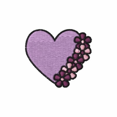 Purple Flower Heart Embroidered Shirt Purple Flower Heart Embroidered Shirt