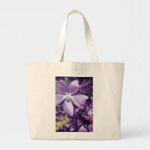 Purple Flower Illustration Tote Bag