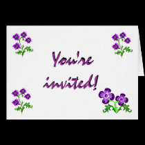 purple flower invitation cards
