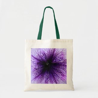 Purple flower macro photography tote bags