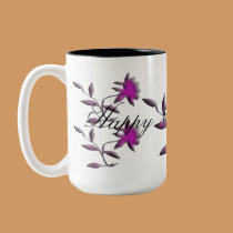 Purple Flower mugs by Perlyyyy Purple Flower mugs