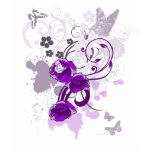 Purple flower, paint splatter and butterflies tank t-shirts