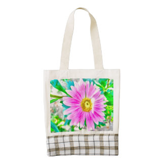 Purple flower painting zazzle HEART tote bag