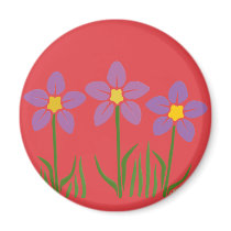 Purple Flower Patch magnets