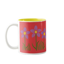 Purple Flower Patch mugs by JaZilla Purple Flower Patch mugs