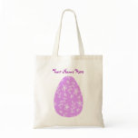 Purple Flower Pattern Easter Egg Tote Bag